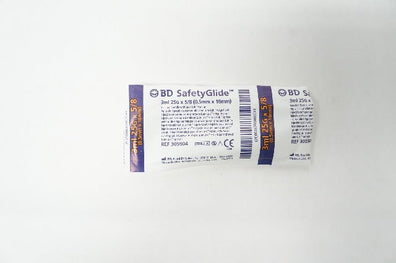 BD 305904 Safety Glide Injection Ndle. with Luer-Lok Syringe 3ml x 5/8inch